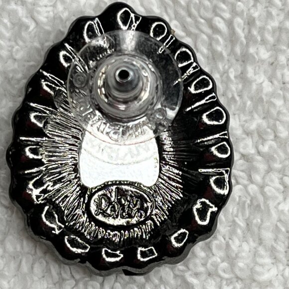 Vintage Joan Rivers Yellow Teardrop Crystal stud Earrings With Rhinestone Accent - Picture 3 of 4